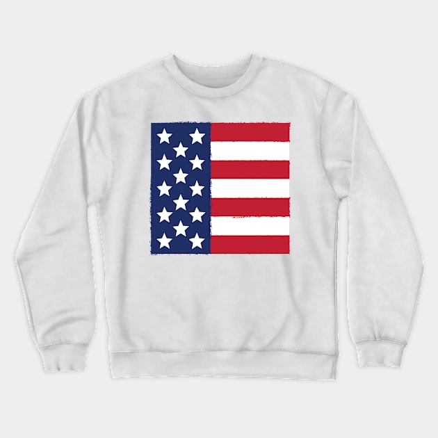 USAFlagRough Crewneck Sweatshirt by RaygunTeaParty